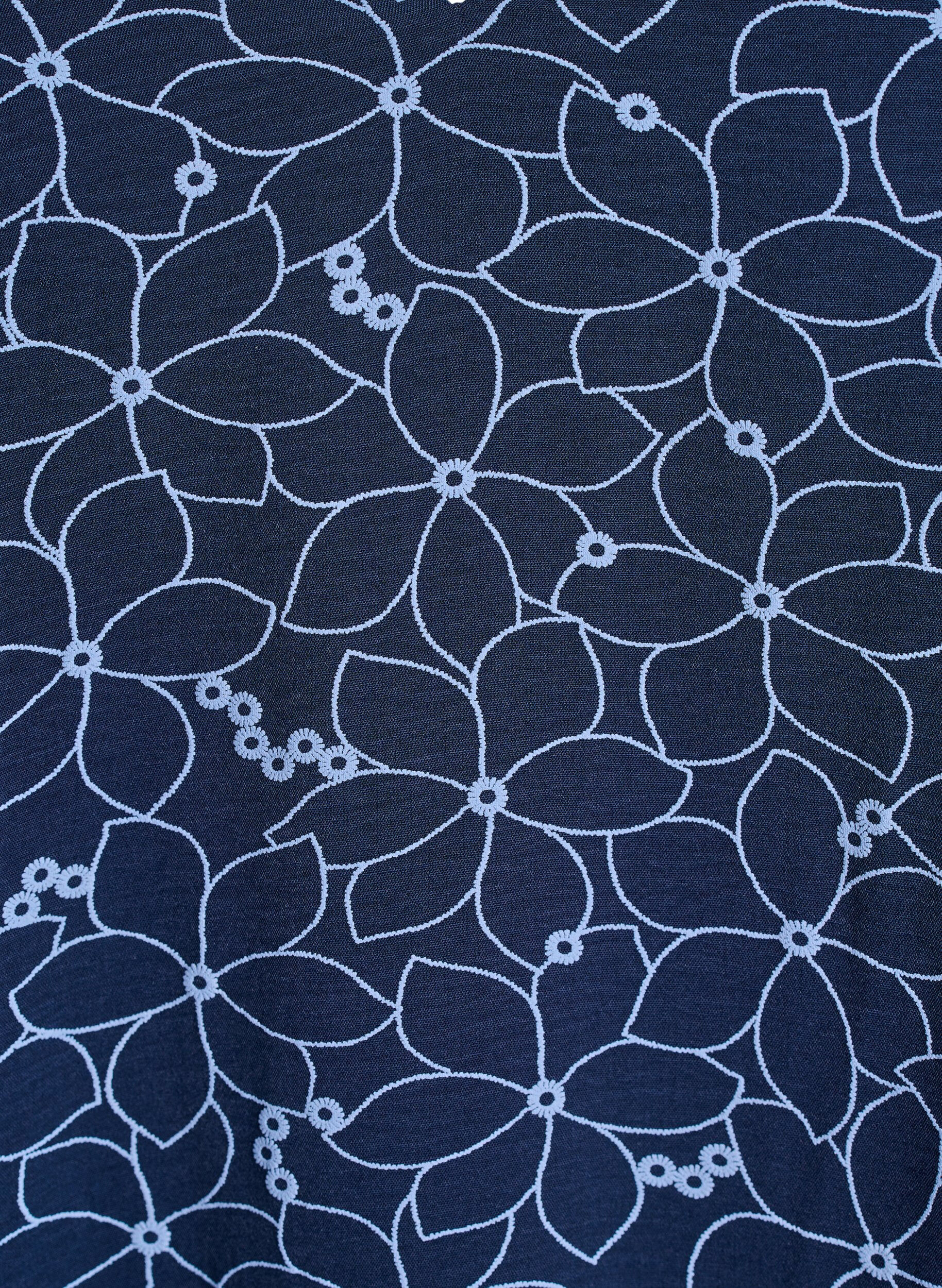 ZizziTunika mit besticktem Blumenmuster und 3/4-&Auml;rmeln, Blau, Packshot image number 2