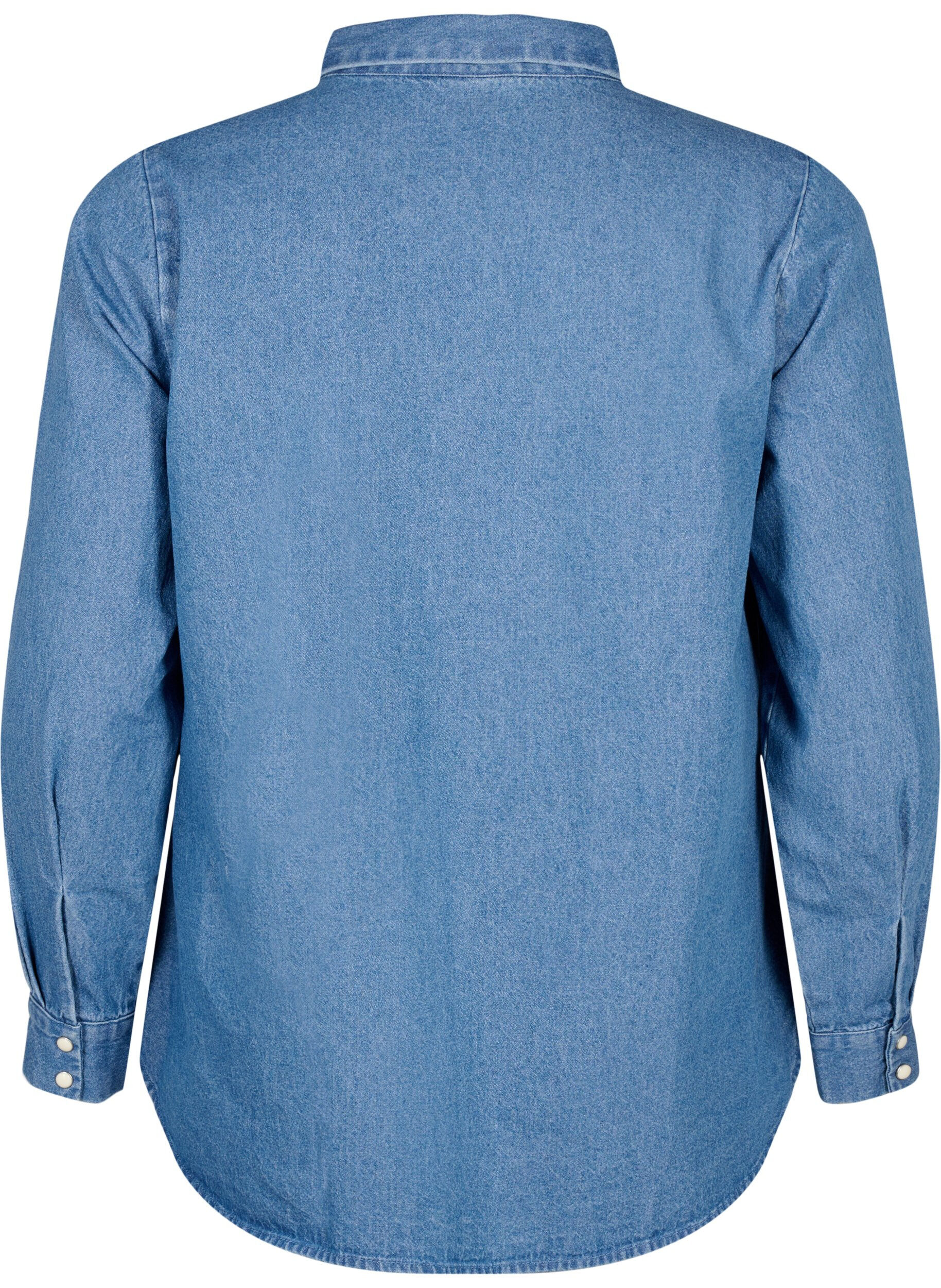 ZizziLang&auml;rmeliges Jeanshemd mit Brusttasche, Light Blue Denim, Packshot image number 1