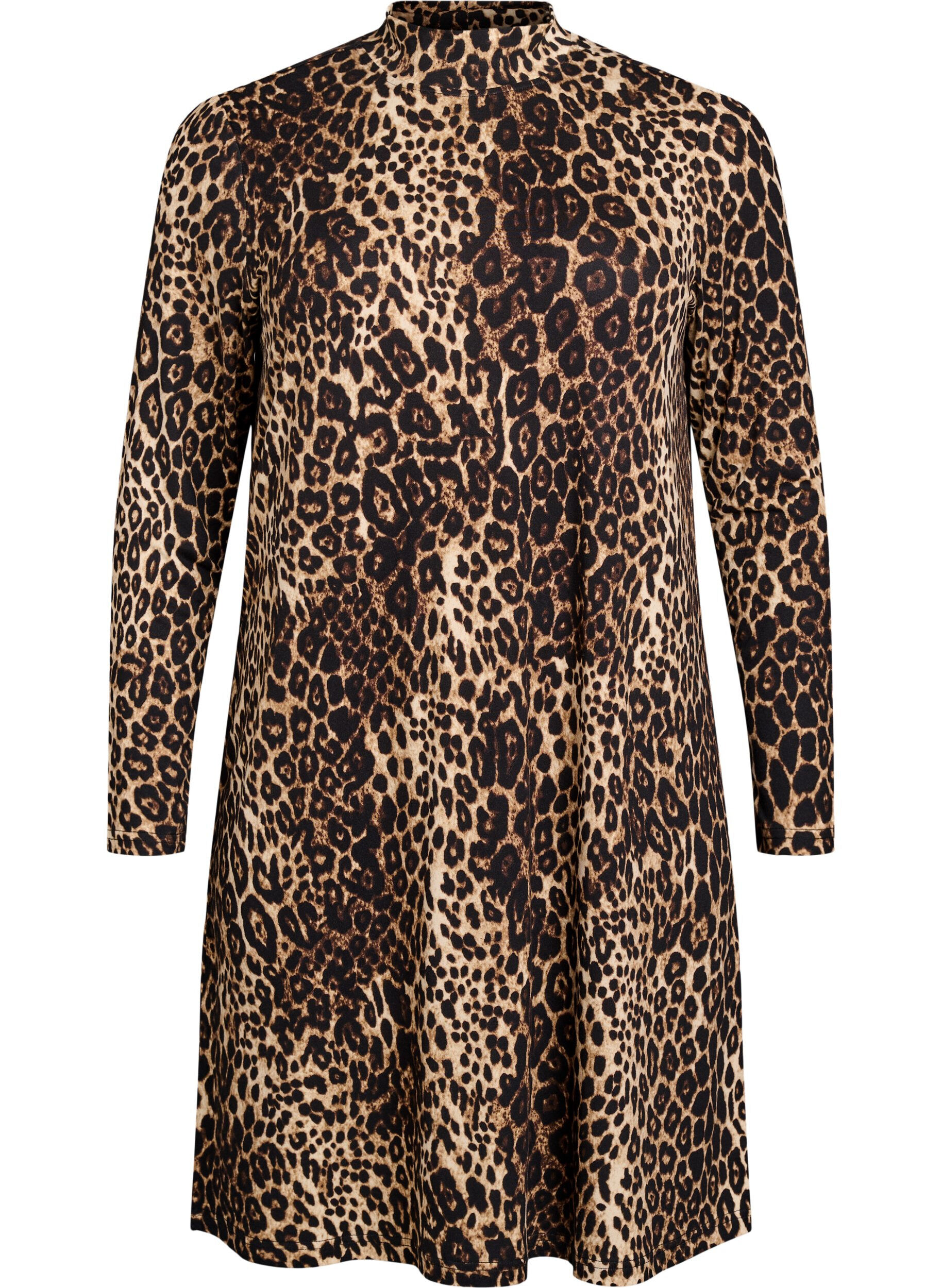 ZizziFLASH &ndash; Lang&auml;rmeliges Kleid mit Rollkragen, Schwarz, Packshot image number 0