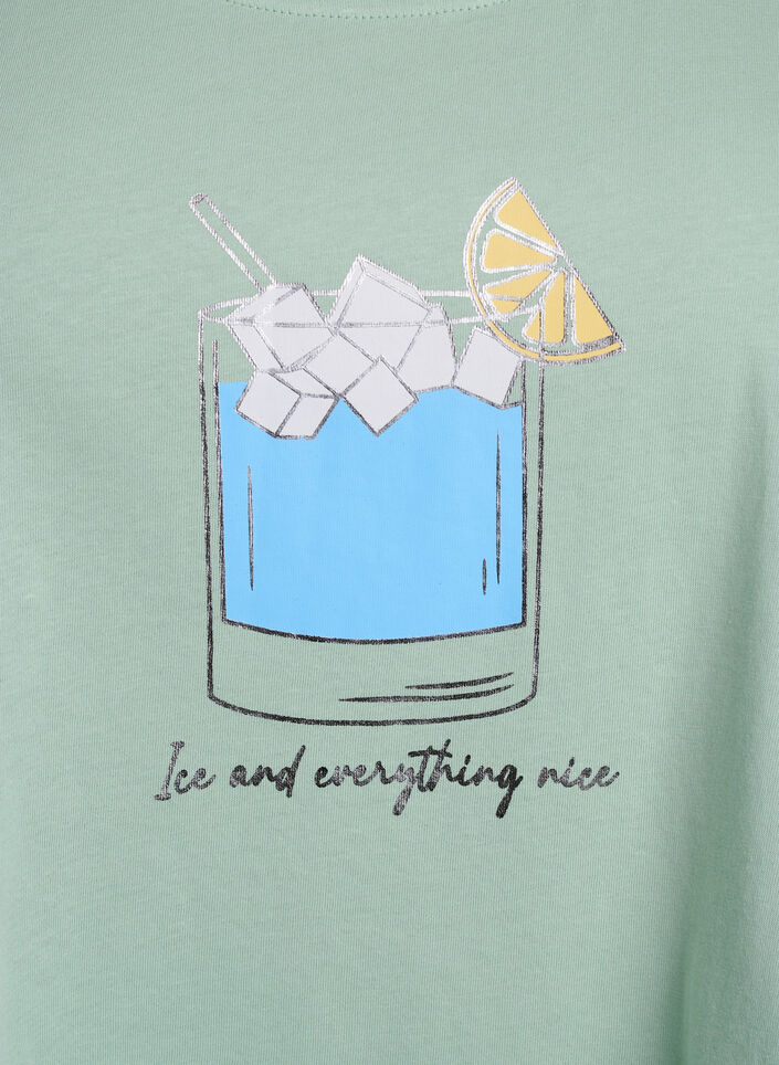 Top aus Baumwolle mit A-Linie, Gr&uuml;n, Packshot image number 2