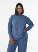 Top aus Fleece mit Rei&szlig;verschluss und hohem Kragen, Blau, Model image number 0