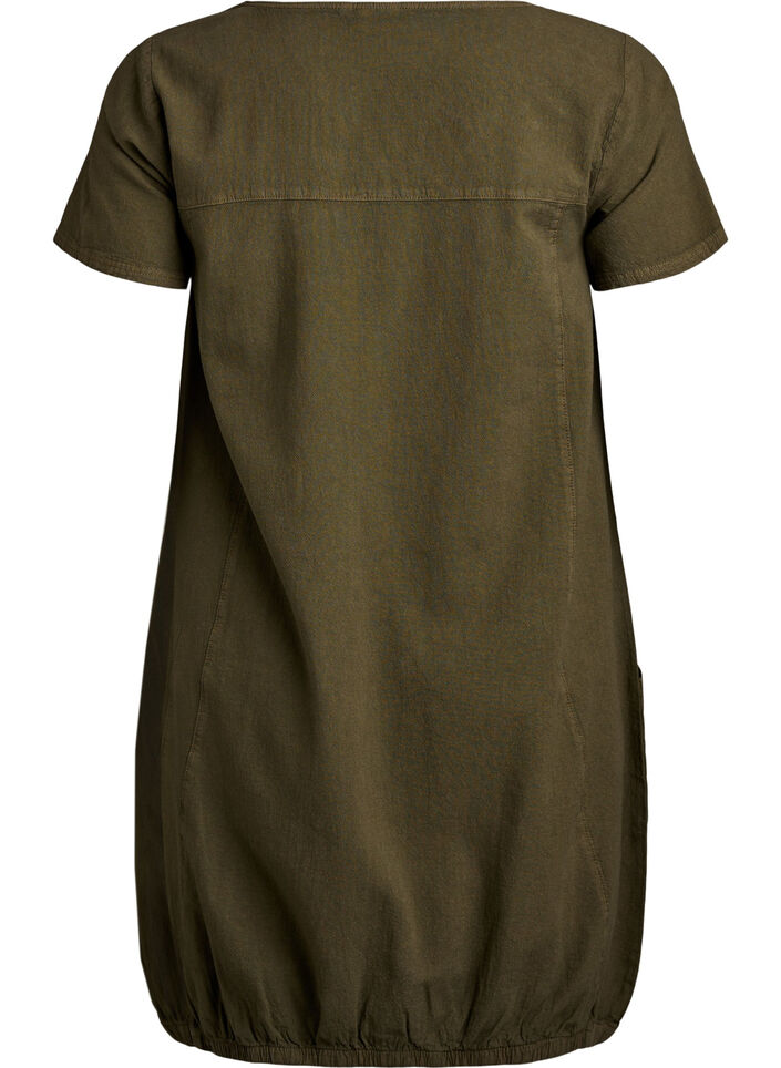 Kurzarm Kleid aus Baumwolle, Gr&uuml;n, Packshot image number 1