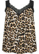 Top mit Spitze aus Viskose, Leopard, Packshot image number 0