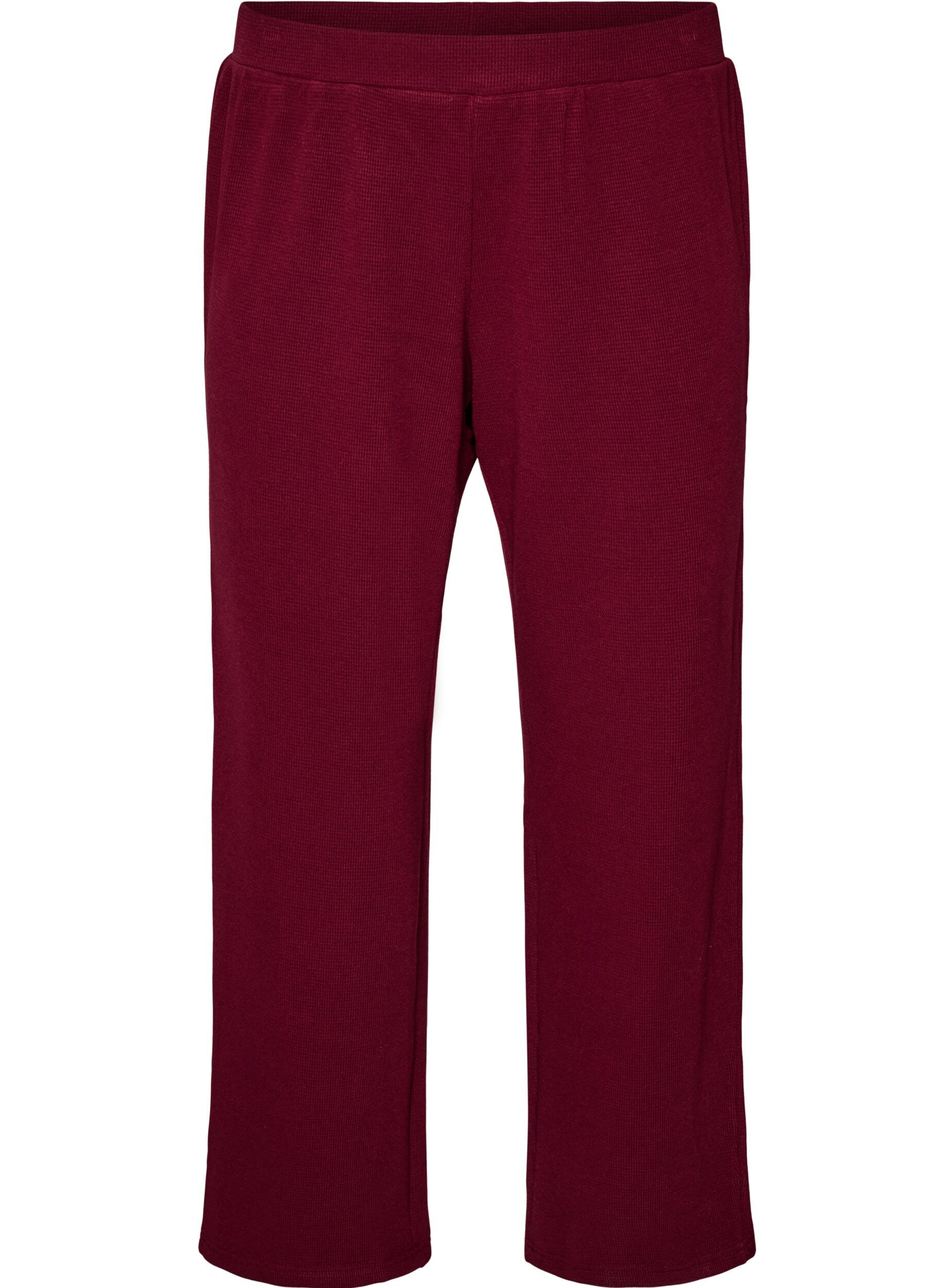 ZizziLockere Hose mit Struktur und hoher Taille, Rot, Packshot image number 0