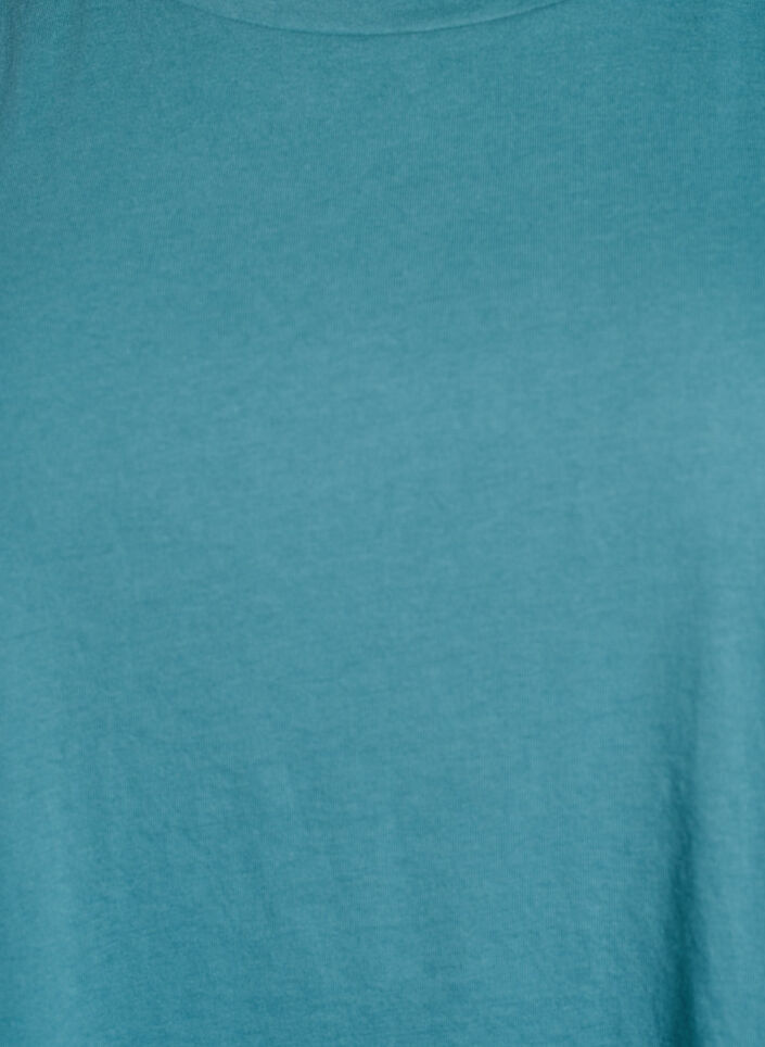 Kurz&auml;rmliges T-Shirt aus einer Baumwollmischung, Blau, Packshot image number 2