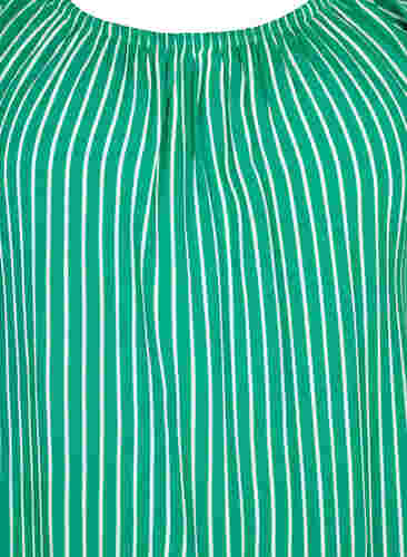 Gestreifte Bluse aus Viskose mit kurzen Ärmeln, J.Green/White Stripe, Packshot image number 2