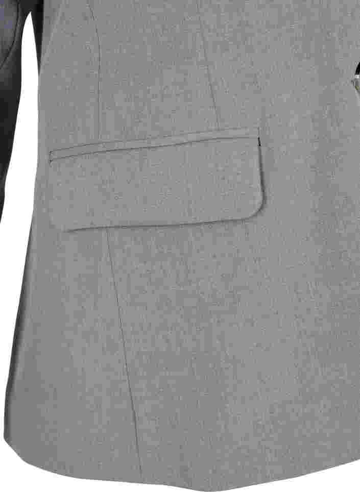Schlichter Blazer mit Taschen, Medium Grey Melange, Packshot image number 3