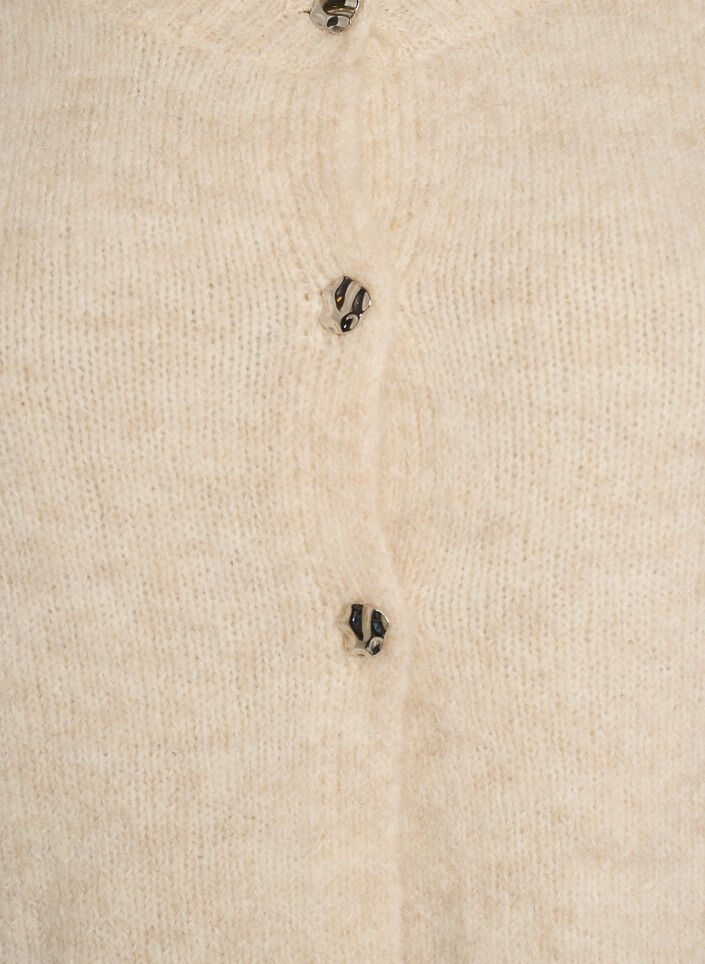 Strickjacke aus Wollmischung mit 3/4-&Auml;rmeln, Beige, Packshot image number 2