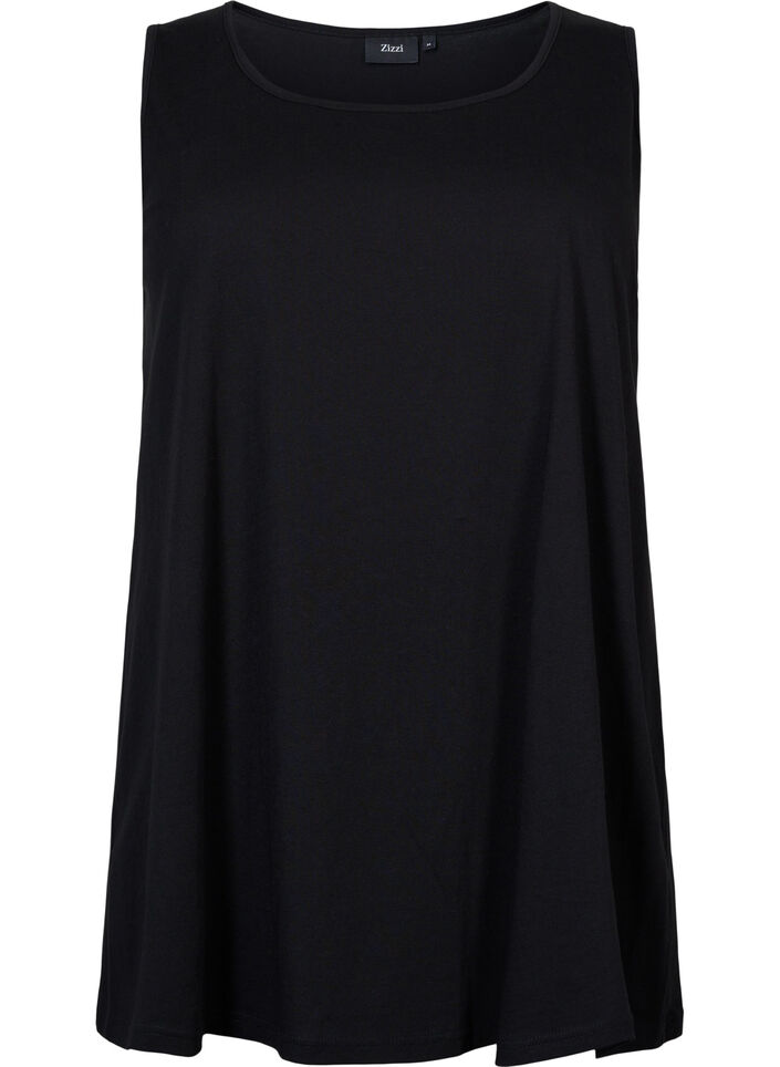 Top aus Baumwolle mit A-Linie, Schwarz, Packshot image number 0