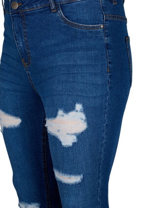 Slim-Fit-Jeans mit Abriebdetails, Blue Denim, Packshot image number 2