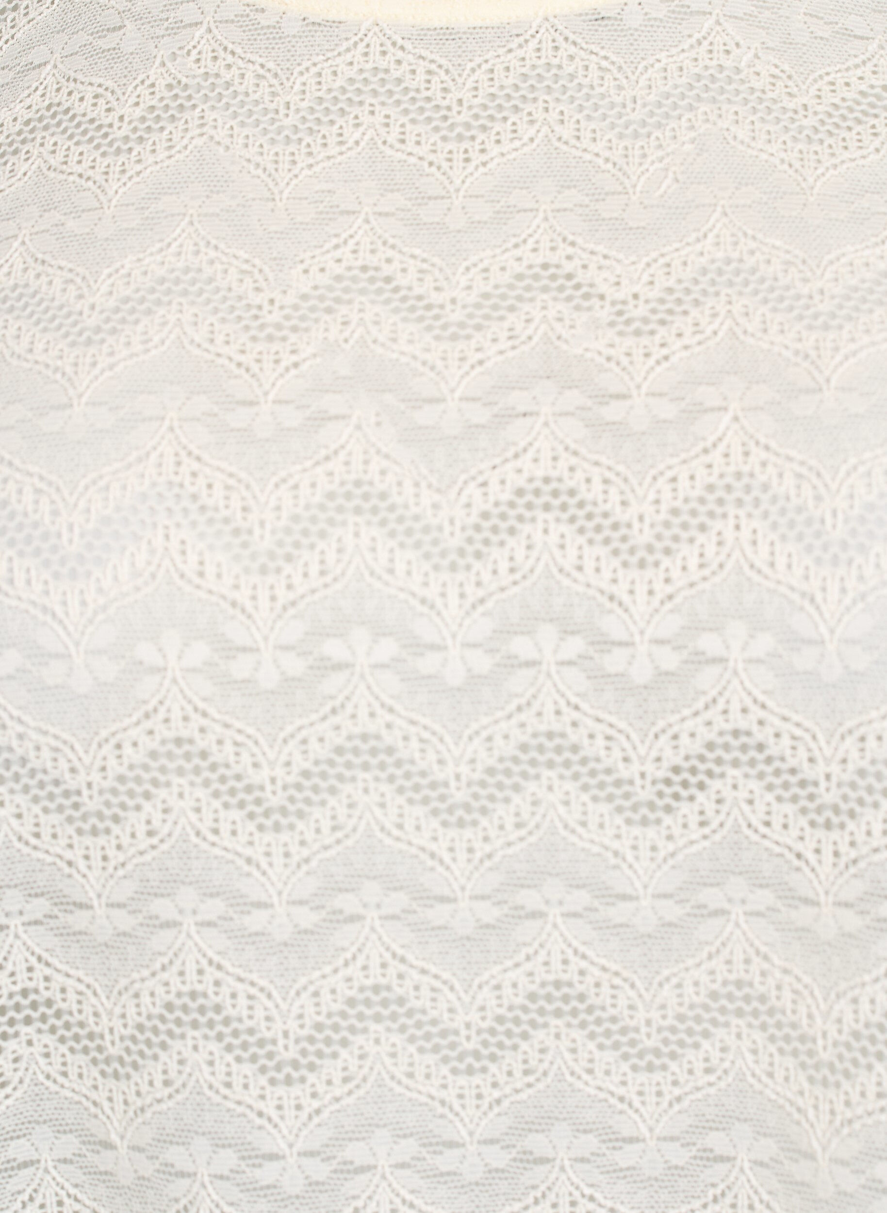 ZizziSpitzenbluse mit kurzen &Auml;rmeln und wellenf&ouml;rmigem Saum, Vanille, Packshot image number 2