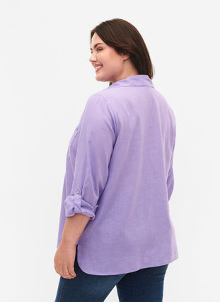 Hemdbluse mit Knopfverschluss, Lavender, Model image number 1