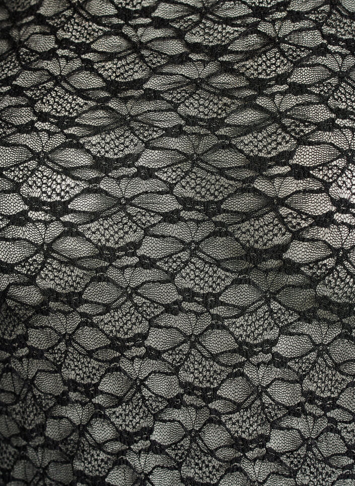 Transparente Bluse aus Spitze mit langen &Auml;rmeln, Schwarz, Packshot image number 2