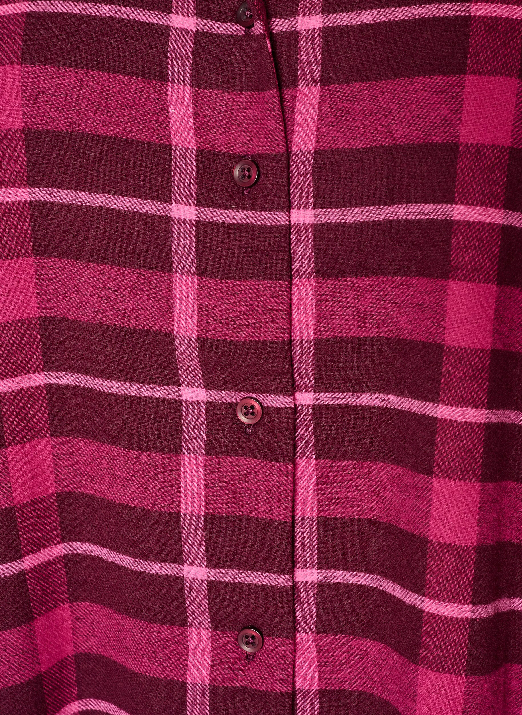 ZizziKariertes Pyjamahemd aus Baumwolle mit langen &Auml;rmeln, Rot, Packshot image number 2