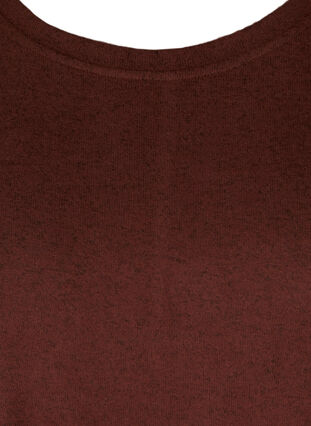 Melierte Bluse mit verstellbarem Bund, Brown Melange , Packshot image number 2