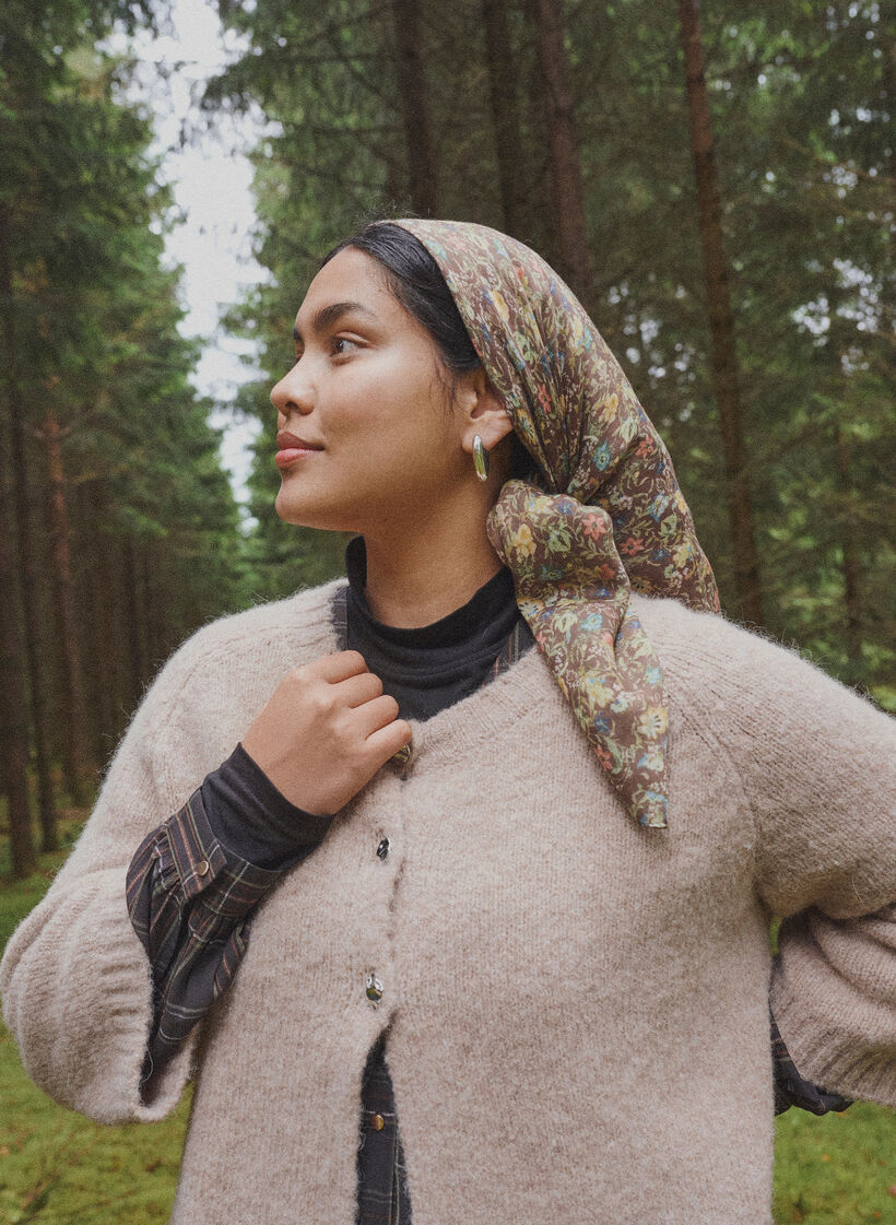 Strickjacke aus Wollmischung mit 3/4-&Auml;rmeln, Beige, Image image number 0
