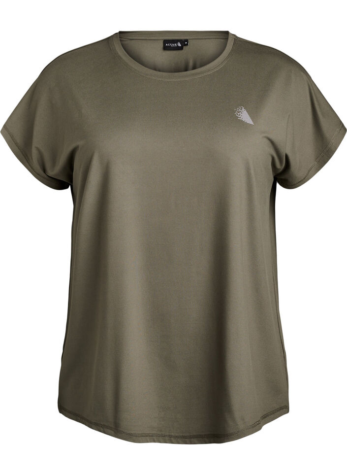 Einfarbiges Trainings-T-Shirt, Gr&uuml;n, Packshot image number 0