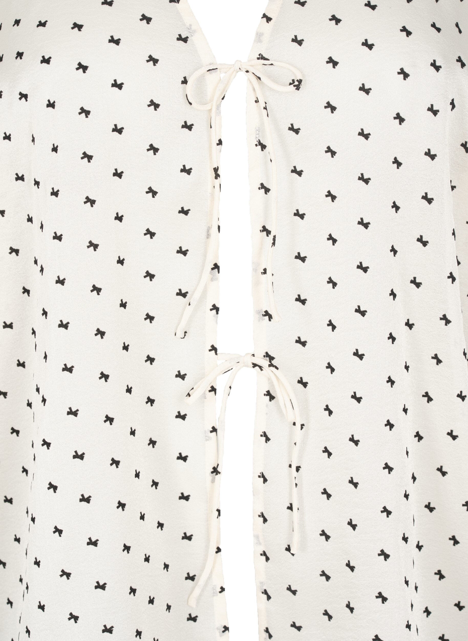 ZizziBluse mit Bindedetails und Schleifen, Ecru w Bow, Packshot image number 2