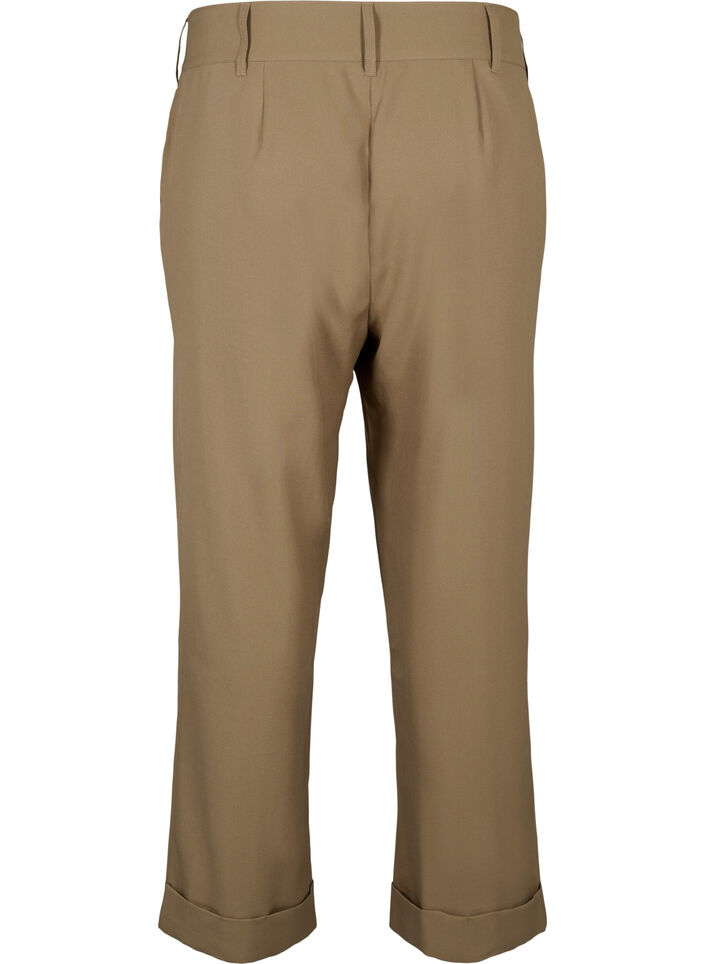 Hose mit hoher Taille und Umschlag, Petrified Oak, Packshot image number 1