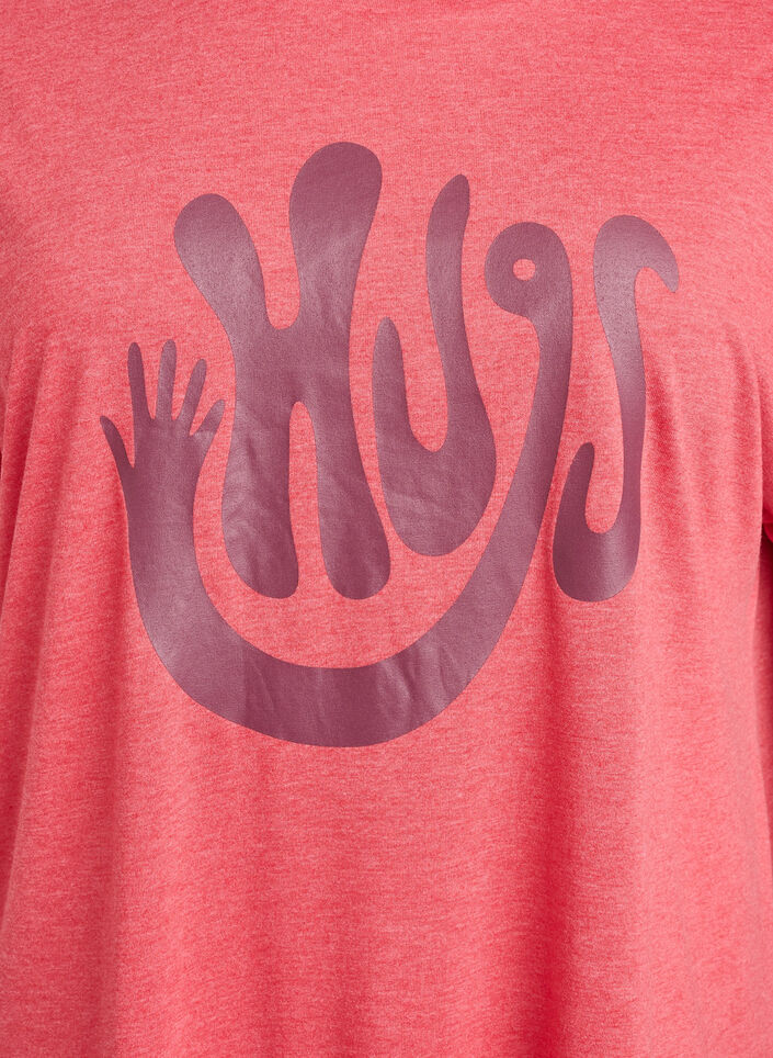 Kurzarm-Nachthemd mit Textaufdruck, Rot, Packshot image number 2