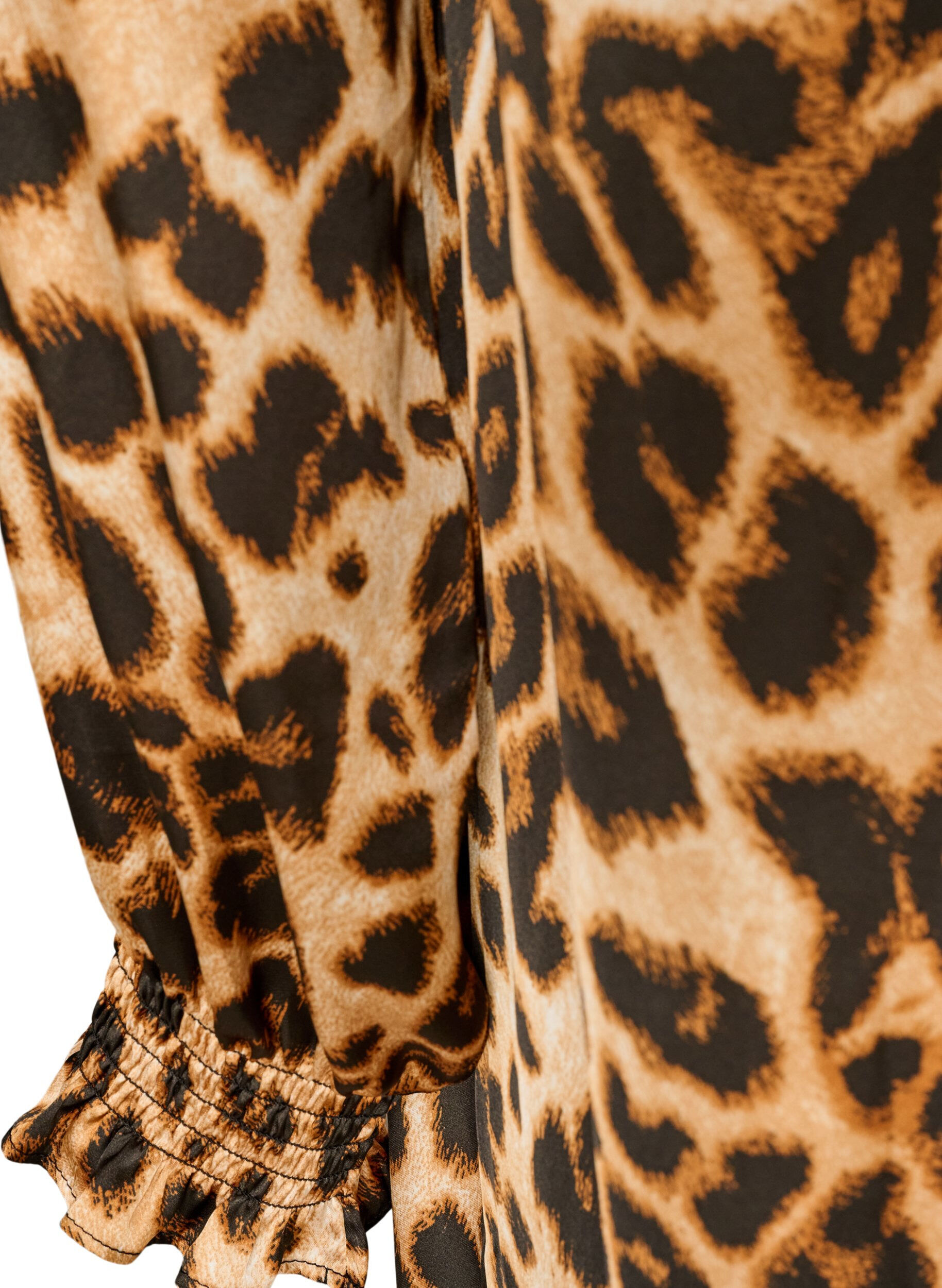 ZizziKleid mit Leopardenmuster und R&uuml;schendetails, Braun, Packshot image number 4