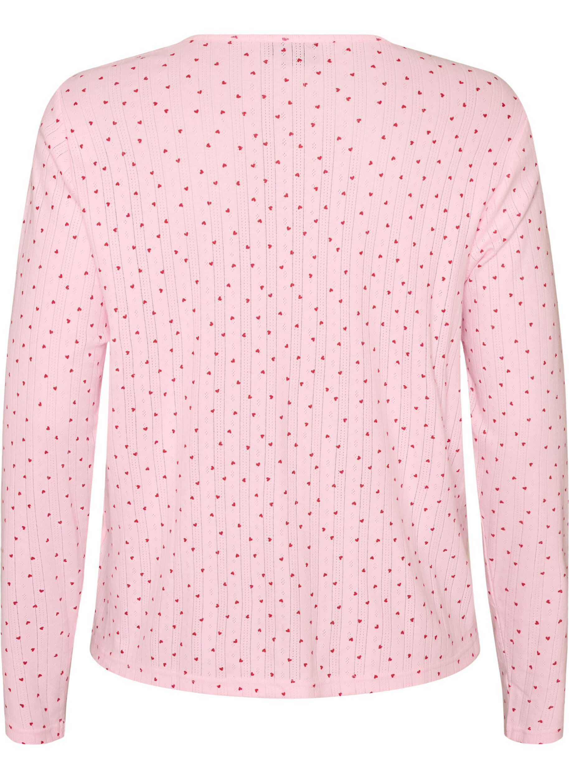 ZizziStrickjacke aus Bio-Baumwolle mit Lochstickerei, Pink, Packshot image number 1
