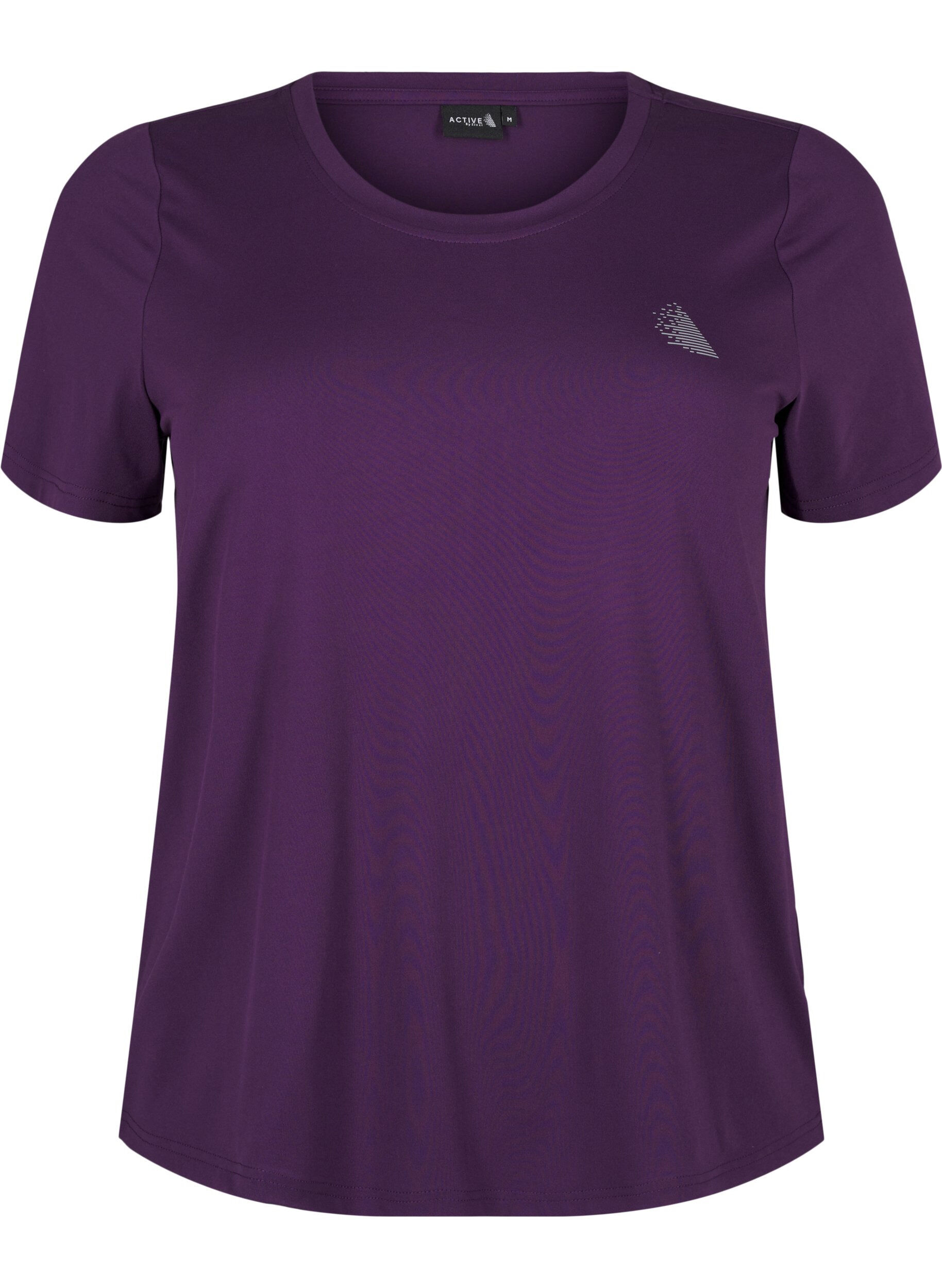 ZizziSchmal geschnittenes Trainings-T-Shirt mit Rundhalsausschnitt, Purple Pennant, Packshot image number 0