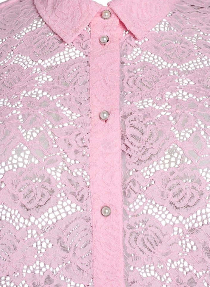 Spitzen blusenshirt mit perlenkn&ouml;pfen, Rot, Packshot