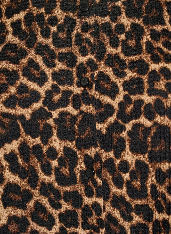 Kurz&auml;rmelige Bluse mit Struktur und Knopfleiste, Schwarz, Packshot image number 2