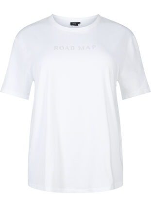 T-Shirt aus Bio-Baumwolle mit Schmucksteinen, White, Packshot image number 0