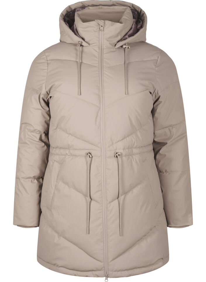Wasserabweisende Steckenjacke mit Kapuze, Beige, Packshot image number 0