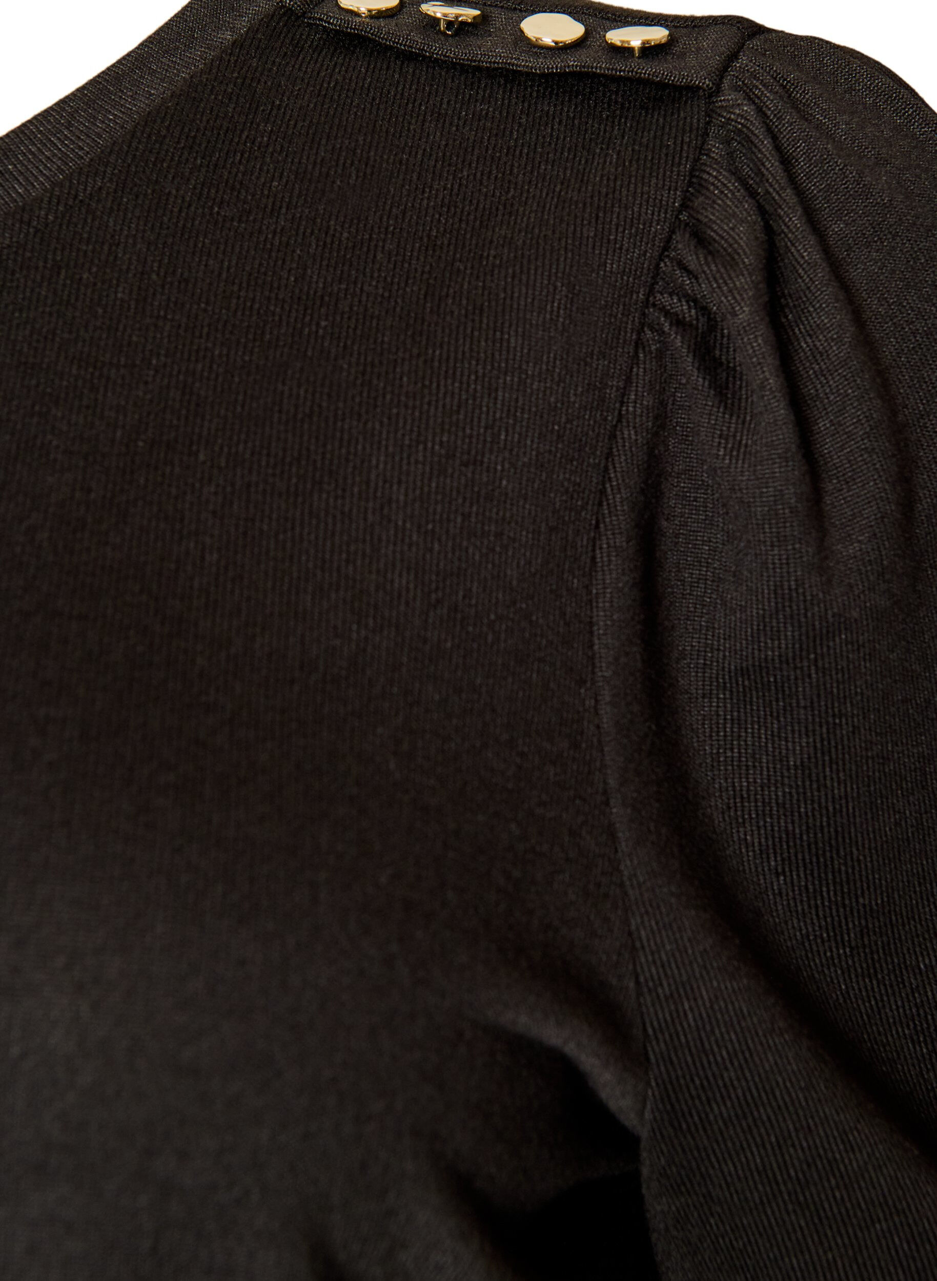 ZizziBluse mit Knopfdetail und kurzen Puff&auml;rmeln, Schwarz, Packshot image number 2