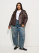 Bikerjacke aus Kunstleder, Braun, Model image number 1