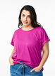 Kurz&auml;rmliges T-Shirt aus einer Baumwollmischung, Lila, Model image number 0