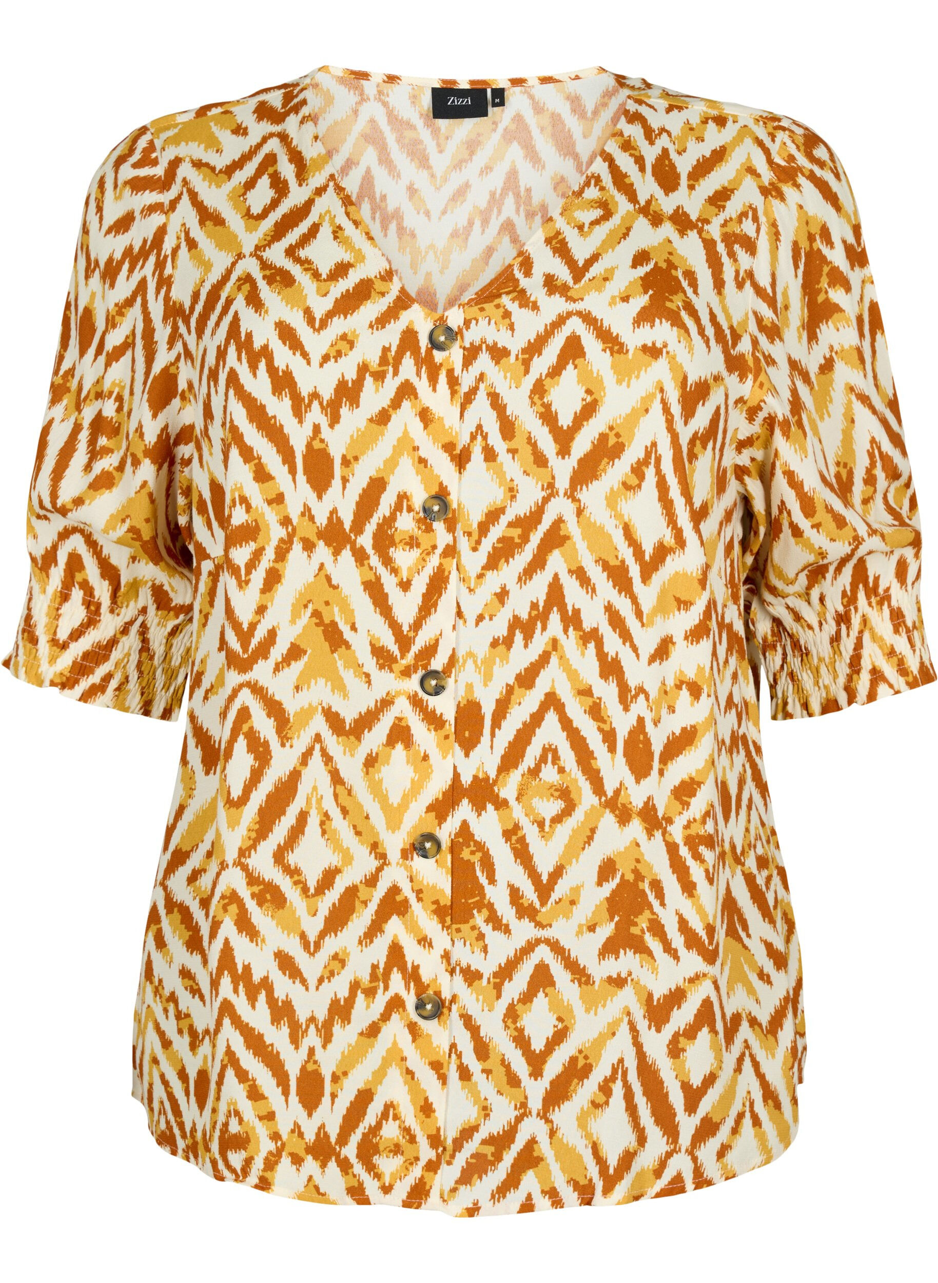 ZizziBluse aus Viskose mit Kn&ouml;pfen, Amber Green Tribe, Packshot image number 0