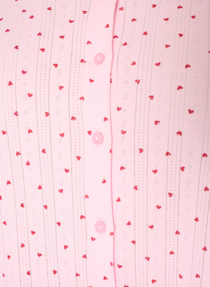 Strickjacke aus Bio-Baumwolle mit Lochstickerei, Pink, Packshot image number 2