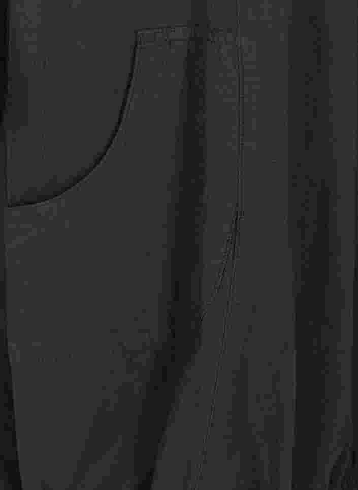 Ärmelloses Kleid aus Baumwolle, Black, Packshot image number 3