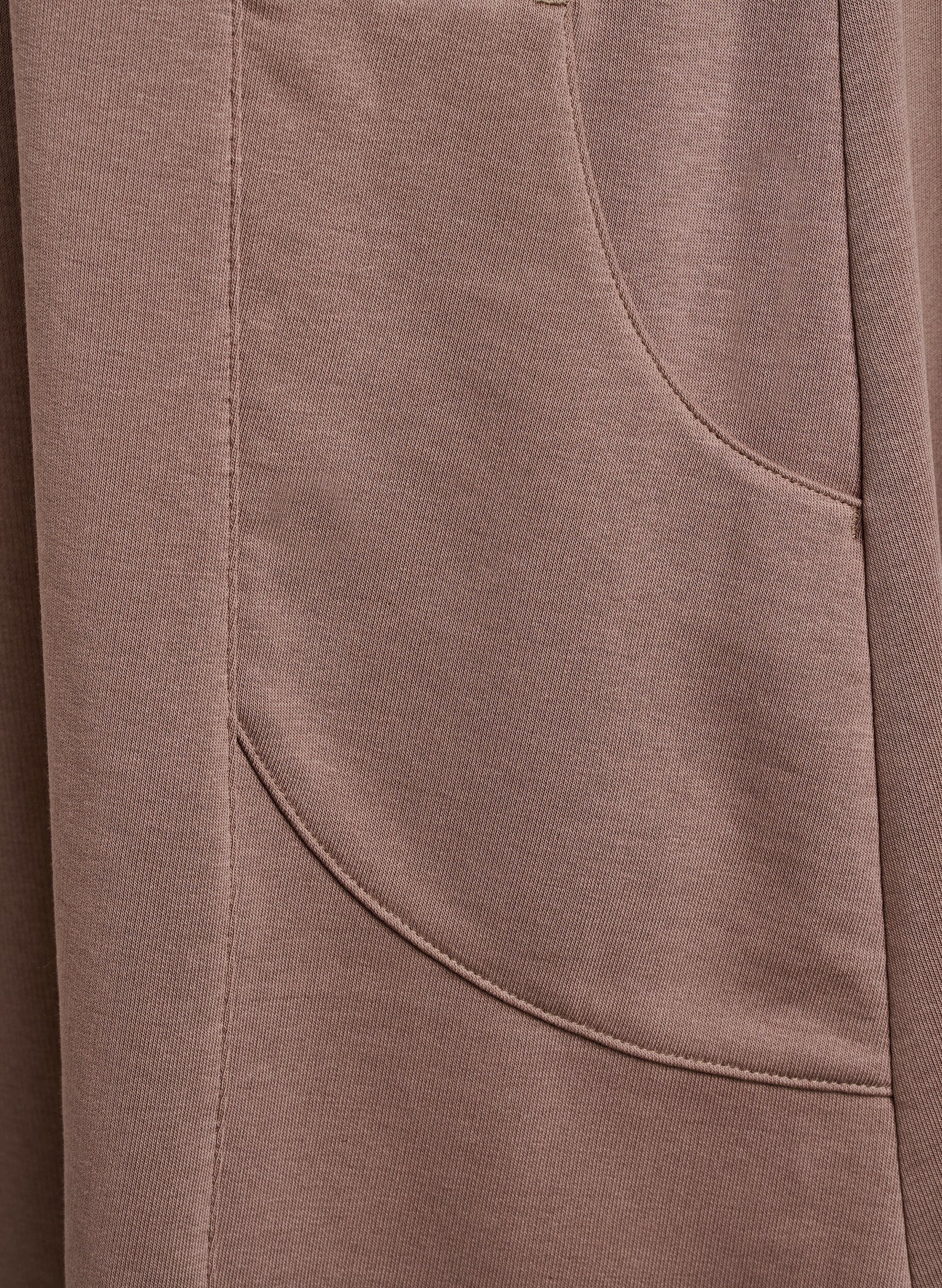 ZizziJerseykleid mit kurzen &Auml;rmeln und Taschen, Braun, Packshot image number 3