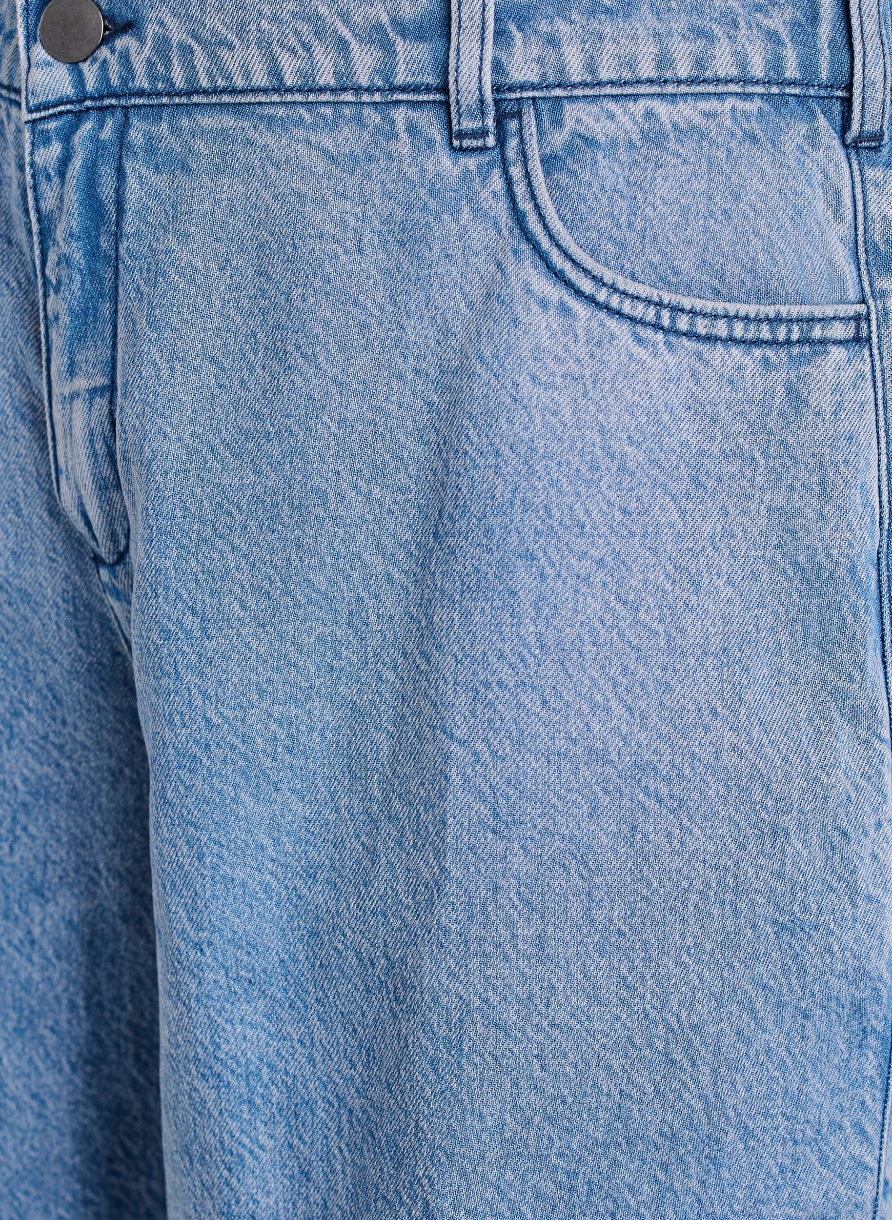 ZizziLocker geschnittene Jeansshorts mit hoher Taille, Blau, Packshot image number 2