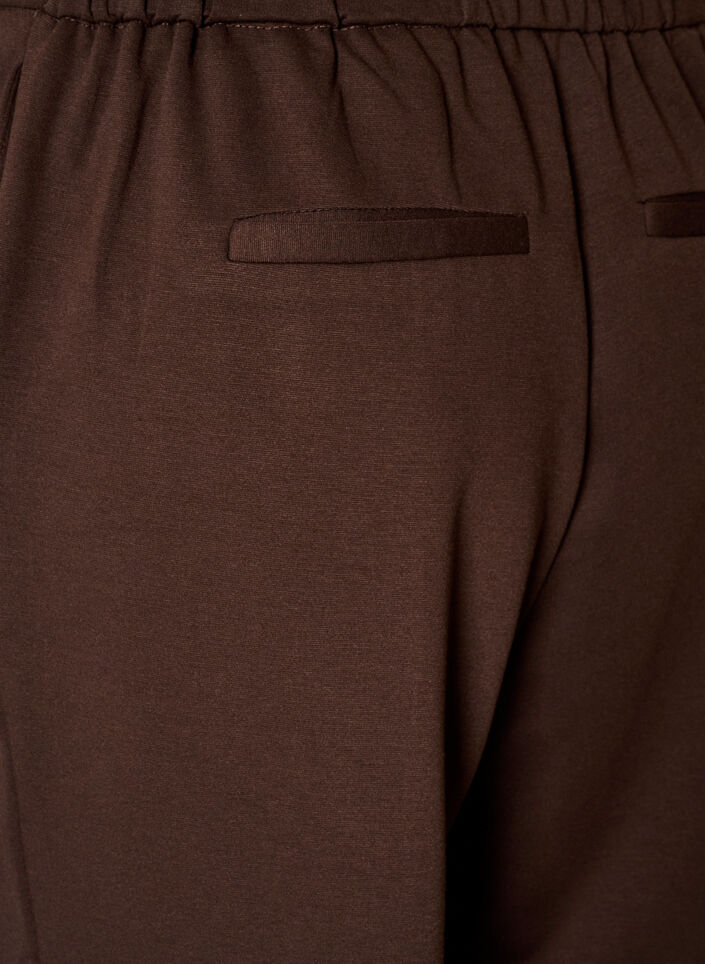 Lockere Hose aus Jersey mit hoher Taille, Braun, Packshot image number 3
