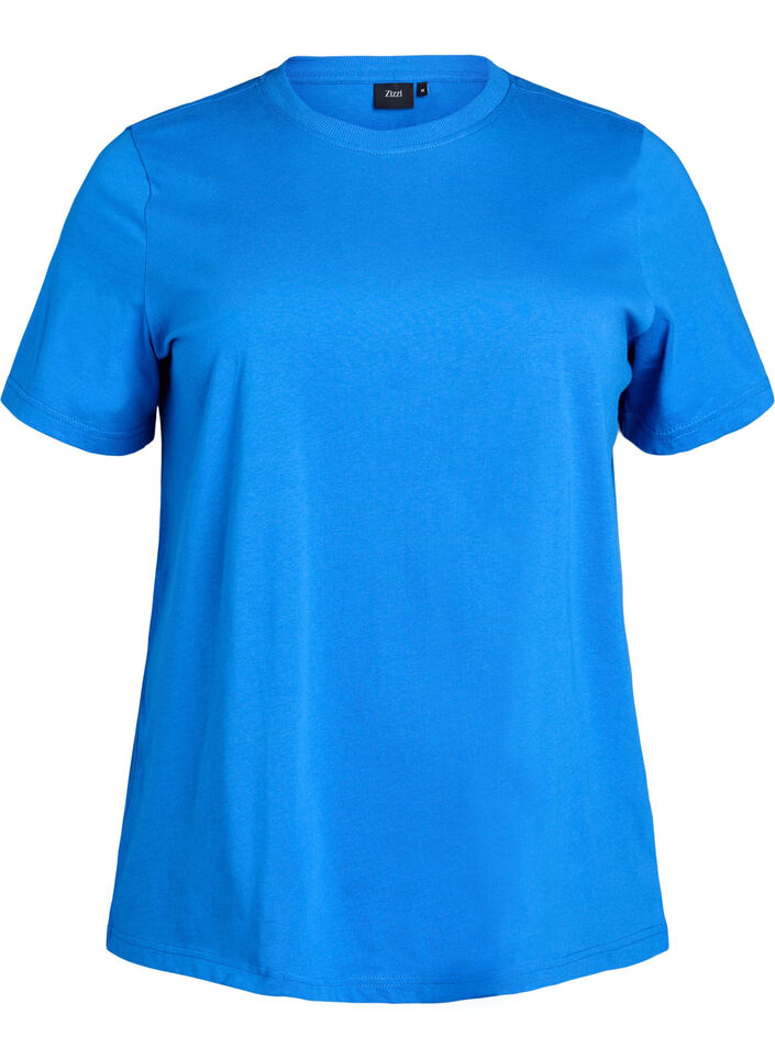 Basic-T-Shirt aus Baumwolle mit Rundhalsausschnitt, Blau, Packshot image number 0