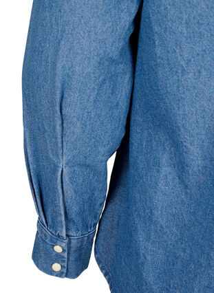 Langärmeliges Jeanshemd mit Brusttasche, Light Blue Denim, Packshot image number 4