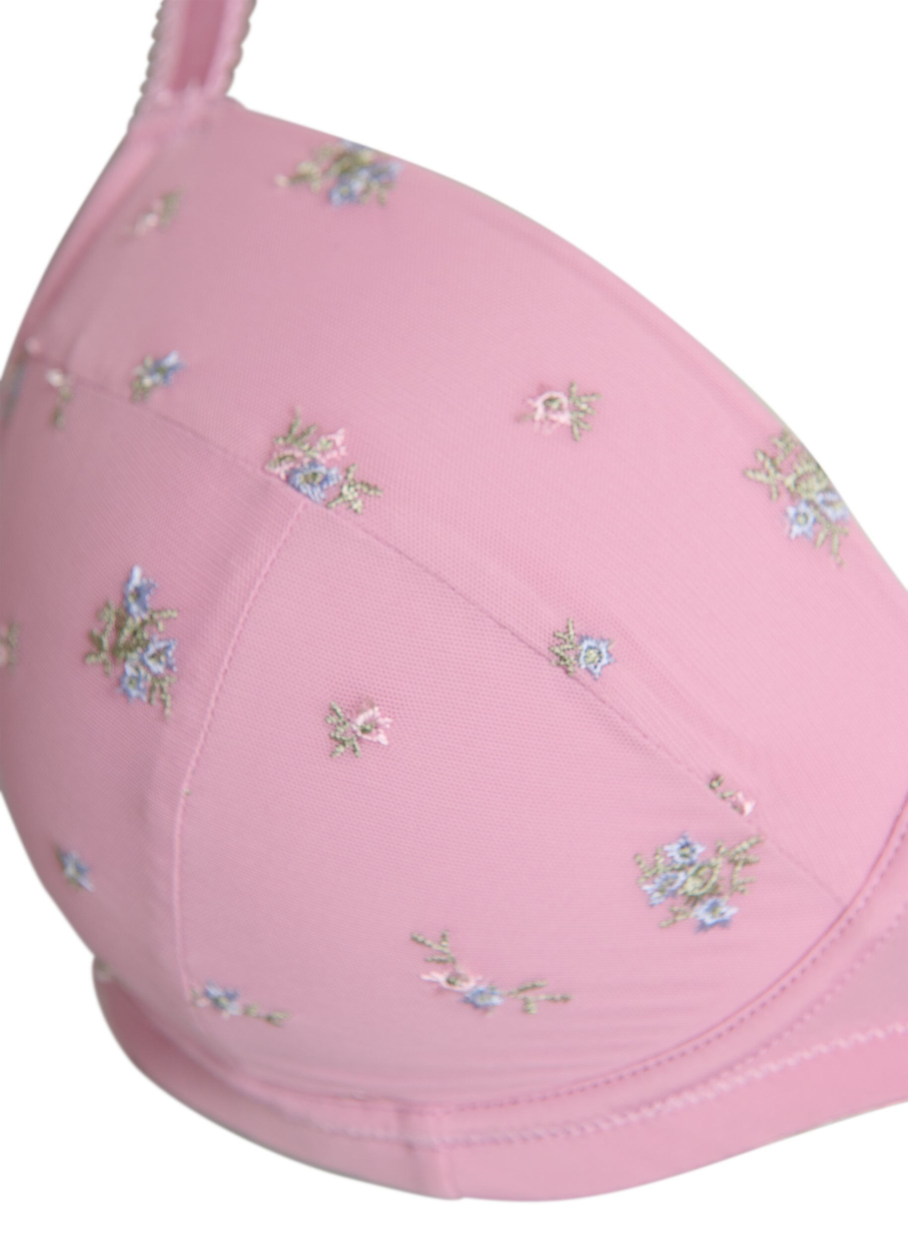 ZizziGepolsterter BH mit Mesh und gebl&uuml;mter Stickerei, Rot, Packshot image number 2