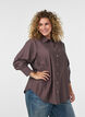Bluse aus Viskose mit goldenen Kn&ouml;pfen, Braun, Model image number 0