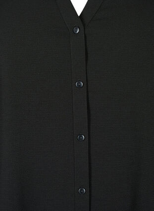  Hemdbluse mit 3/4-Ärmeln und Rüschenkragen, Black, Packshot image number 2