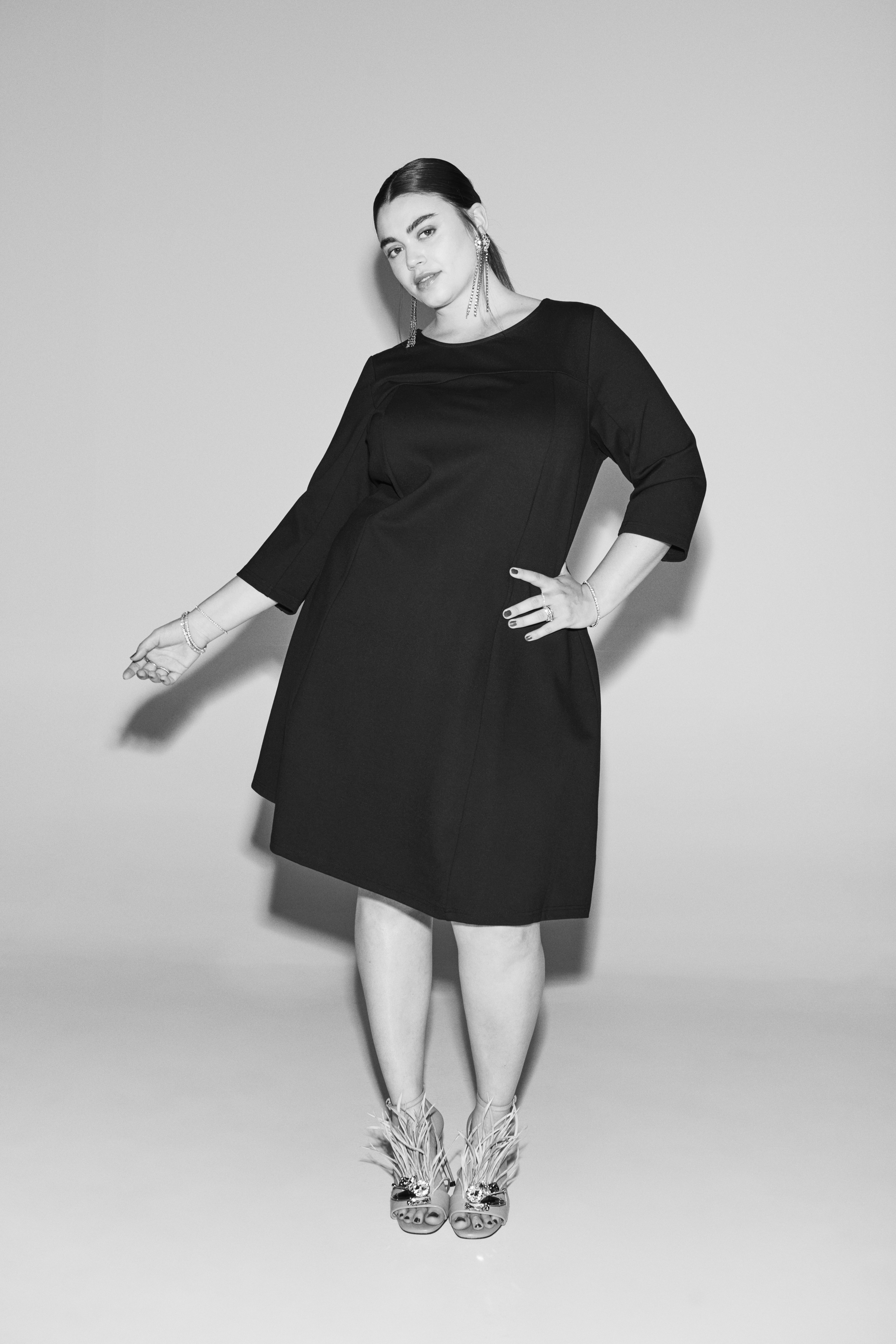 A-f&ouml;rmiges schwarzes Kleid, , Model