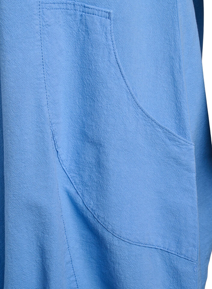 Baumwollkleid mit kurzen &Auml;rmeln, Blau, Packshot image number 3