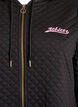 Lange gesteppte Sportstrickjacke mit Rei&szlig;verschluss, Schwarz, Packshot image number 2