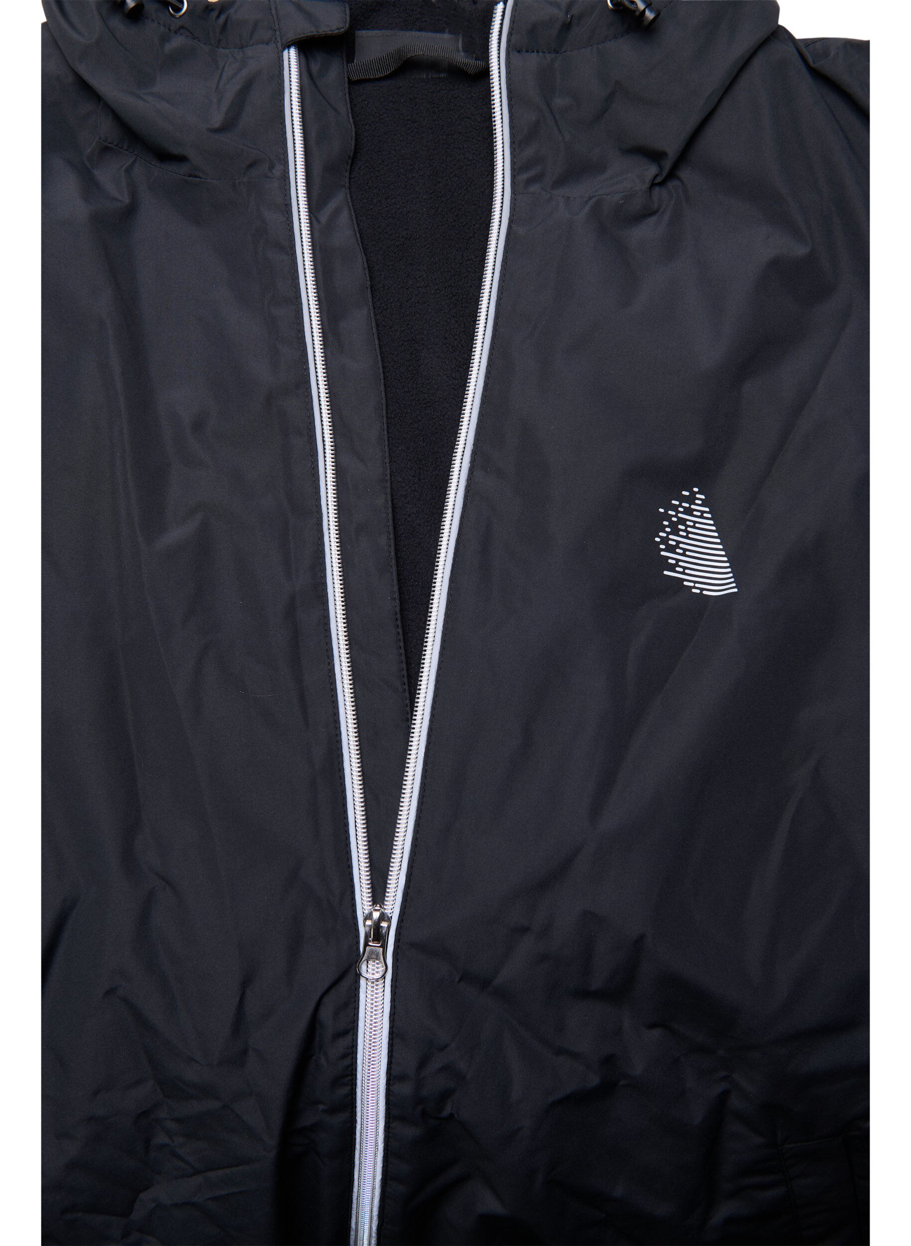 ZizziRegenjacke mit Kapuze und Reflektoren-Piping, Black, Packshot image number 3