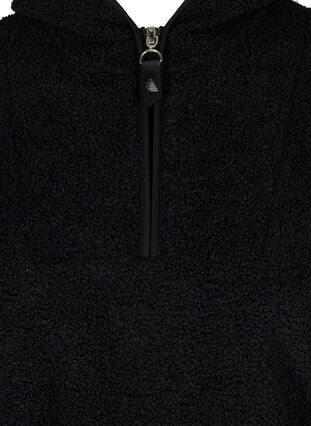 Fleece-Anorak mit Kapuze und Taschen, Black, Packshot image number 2